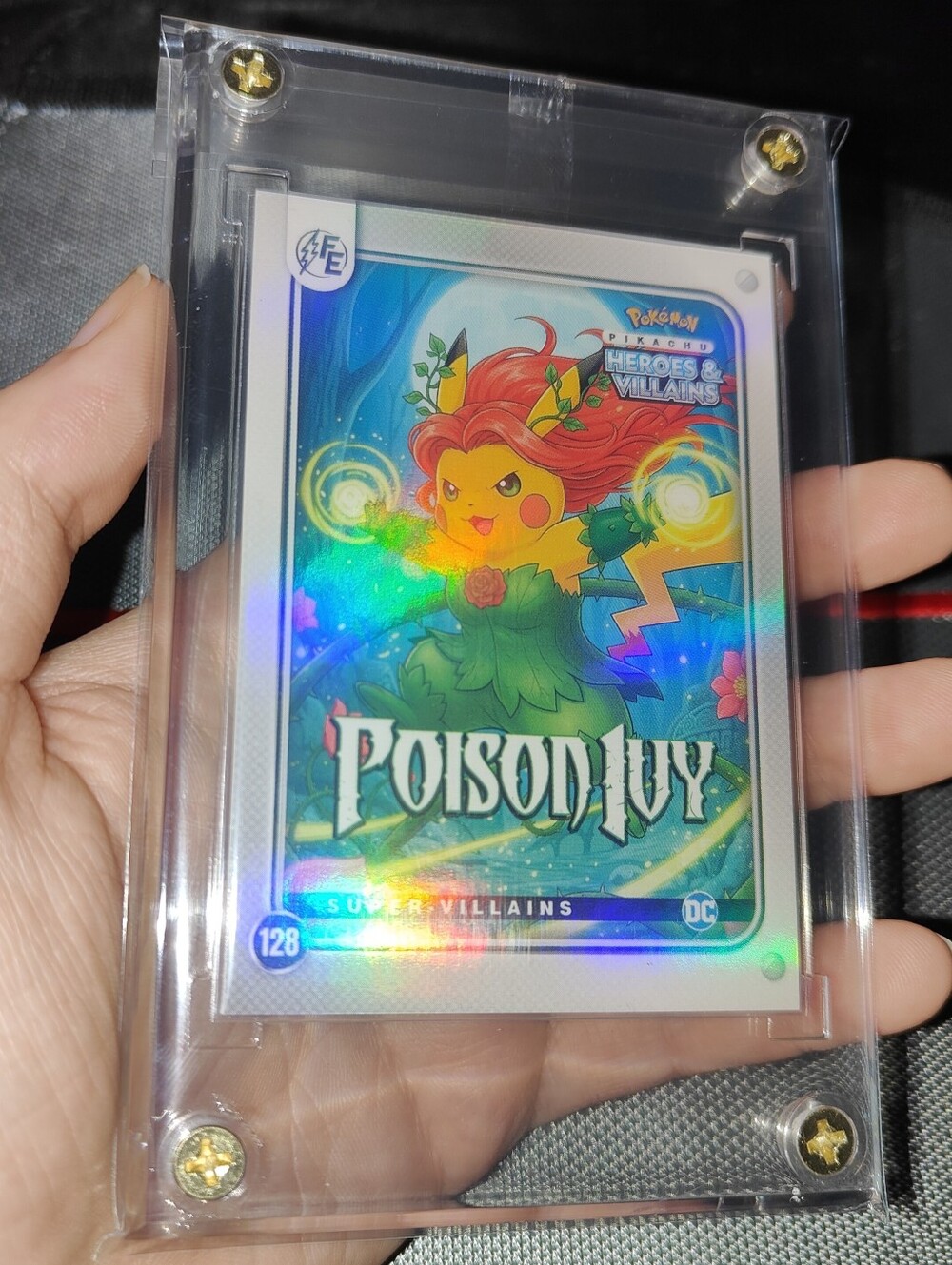 Poison Ivy Pikachu holo encased Heroes & Villians DC Comics card Unofficial